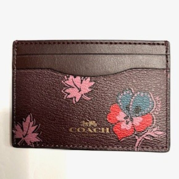 Coach Wildflower Print Card Case Wallet  with Tag ( New ) - Picture 1 of 3
